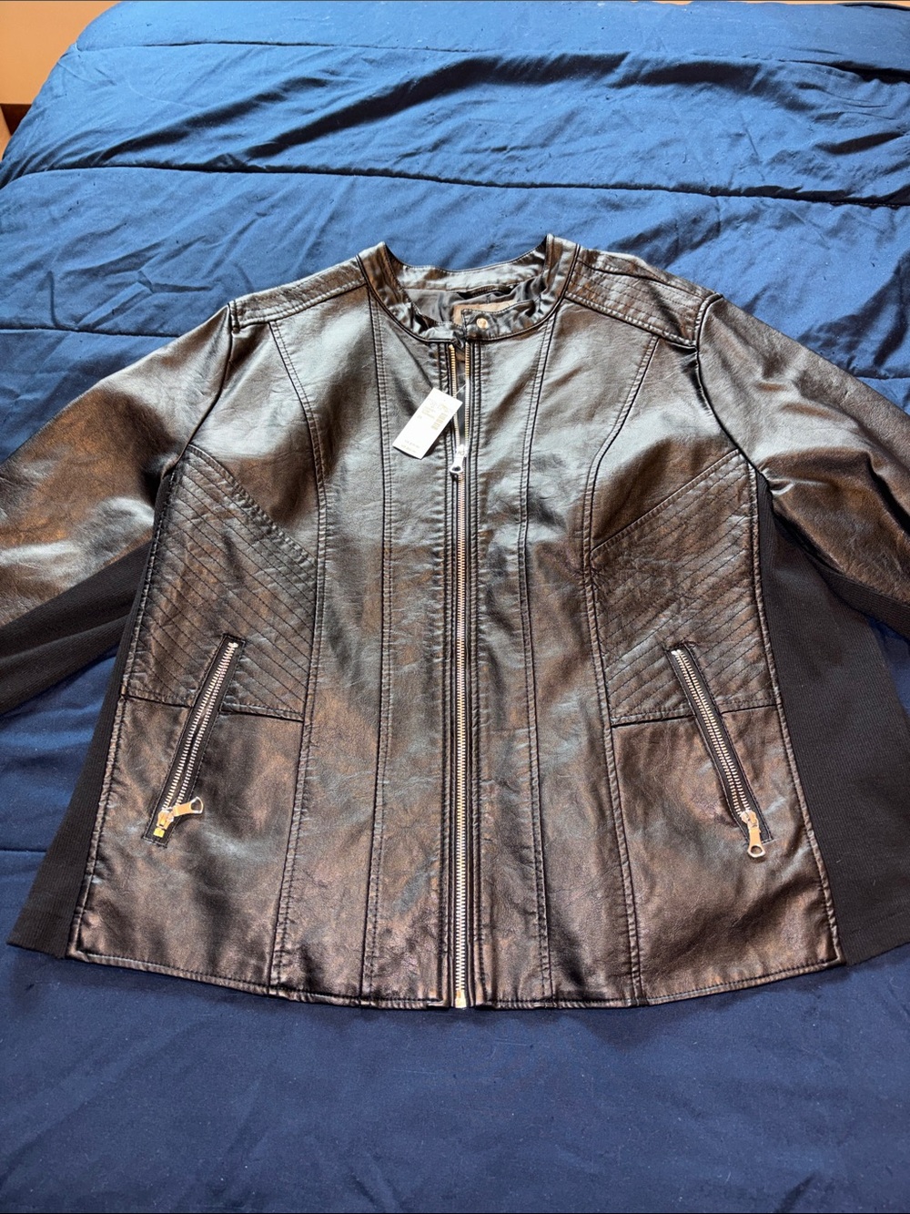 Maurices Black Faux Leather Jacket Plus Size Women’s 2X NEW - Picture 2 of 16